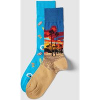 Christian Berg Men Socken mit Motiv-Print im 2er-Pack in Lagune, Größe 39/42 von Christian Berg Men