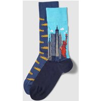 Christian Berg Men Socken mit Motiv-Print im 2er-Pack in Rauchblau, Größe 39/42 von Christian Berg Men