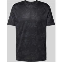 Christian Berg Men T-Shirt mit Allover-Muster in Black, Größe XXL von Christian Berg Men