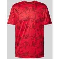 Christian Berg Men T-Shirt mit Allover-Muster in Rot, Größe M von Christian Berg Men