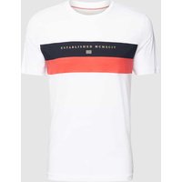 Christian Berg Men T-Shirt mit Kontraststreifen in Weiss, Größe XL von Christian Berg Men