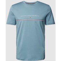 Christian Berg Men T-Shirt mit Statement-Print in Metallic Tuerkis, Größe XL von Christian Berg Men