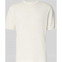 Christian Berg Men T-Shirt mit geripptem Rundhalsausschnitt in Offwhite, Größe XL von Christian Berg Men
