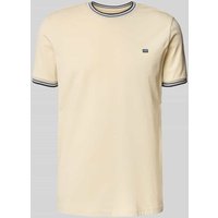 Christian Berg Men T-Shirt mit gerippten Abschlüssen in Ecru, Größe XXL von Christian Berg Men