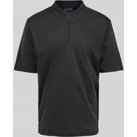 Christian Berg Men Regular Fit Poloshirt mit Logo-Stitching in Dunkelgrau, Größe L von Christian Berg Men