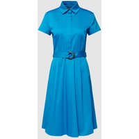 Christian Berg Woman Selection Kleid mit unifarbenem Design und Taillenband in Blau, Größe 38 von Christian Berg Woman Selection