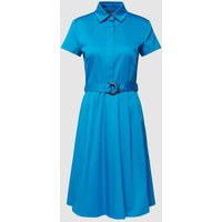 Christian Berg Woman Selection Kleid mit unifarbenem Design und Taillenband in Blau, Größe 42 von Christian Berg Woman Selection