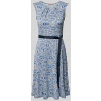 Christian Berg Woman Selection Knielanges Kleid mit Bindegürtel in Blau, Größe 36 von Christian Berg Woman Selection