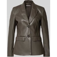 Christian Berg Woman Selection Slim Fit Blazer in Leder-Optik mit Pattentaschen in Dunkelbraun, Größe 48 Christian Berg Woman Selection Slim Fit Blazer in Leder-Optik mit Pattentaschen in Dunkelbraun, Größe 48 von Christian Berg Woman Selection