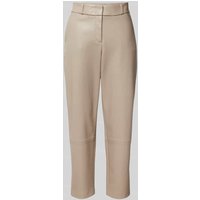Christian Berg Woman Selection Slim Fit Hose in Leder-Optik in Taupe, Größe 36 von Christian Berg Woman Selection