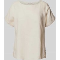 Christian Berg Woman Blusenshirt aus Leinen mit Rundhalsausschnitt in Beige, Größe 40 von Christian Berg Woman