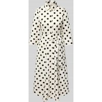 Christian Berg Woman Hemdblusenkleid mit Bindegürtel in Offwhite, Größe 34 von Christian Berg Woman