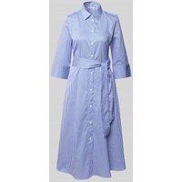 Christian Berg Woman Hemdblusenkleid mit Bindegürtel und Knopfleiste in Bleu, Größe 42 von Christian Berg Woman