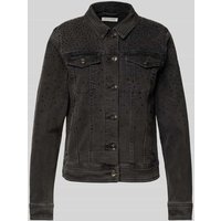 Christian Berg Woman Jeansjacke mit Strasssteinbesatz in Black, Größe 48 von Christian Berg Woman