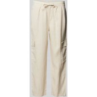 Christian Berg Woman Leinenhose mit Cargotaschen in Beige, Größe 48 von Christian Berg Woman