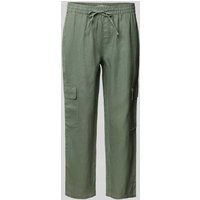 Christian Berg Woman Leinenhose mit Cargotaschen in Khaki, Größe 36 von Christian Berg Woman