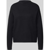Christian Berg Woman Oversized Strickpullover mit geripptem Stehkragen in Black, Größe XL von Christian Berg Woman