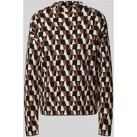 Christian Berg Woman Oversized Strickpullover mit geripptem Stehkragen in Cognac, Größe XL von Christian Berg Woman