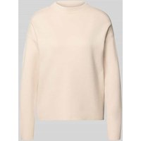 Christian Berg Woman Oversized Strickpullover mit geripptem Stehkragen in Stein, Größe XXL von Christian Berg Woman