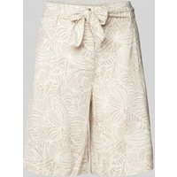 Christian Berg Woman Regular Fit Leinenbermudas mit floralem Print in Sand, Größe 40 von Christian Berg Woman