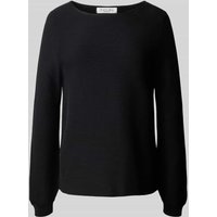 Christian Berg Woman Regular Fit Longsleeve aus reiner Baumwolle in Strick-Optik in Black, Größe XXL von Christian Berg Woman