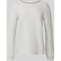 Christian Berg Woman Regular Fit Longsleeve aus reiner Baumwolle in Strick-Optik in Mittelgrau Melange, Größe L von Christian Berg Woman