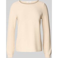 Christian Berg Woman Regular Fit Longsleeve aus reiner Baumwolle in Strick-Optik in Stein, Größe XS von Christian Berg Woman