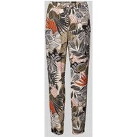 Christian Berg Woman Regular Fit Stoffhose mit Allover-Print in Oliv, Größe 38 von Christian Berg Woman