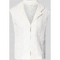 Christian Berg Woman Relaxed Fit Crochet-Weste mit Lochmuster in Offwhite, Größe 38 von Christian Berg Woman