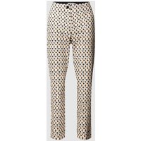 Christian Berg Woman Slim Fit Stoffhose mit Allover-Print in Black, Größe 44 von Christian Berg Woman