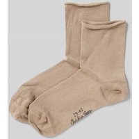 Christian Berg Woman Socken mit Label-Print in Sand, Größe 39-42 von Christian Berg Woman