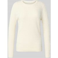 Christian Berg Woman Strickpullover mit Zopfmuster in Offwhite, Größe L von Christian Berg Woman