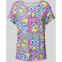 Christian Berg Woman T-Shirt mit Allover-Print in Royal, Größe 42 von Christian Berg Woman