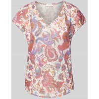 Christian Berg Woman T-Shirt mit Paisley-Muster in Offwhite, Größe 36 von Christian Berg Woman
