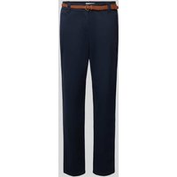 Christian Berg Woman Tapered Fit Chino mit Gürtel in Dunkelblau, Größe 34 von Christian Berg Woman