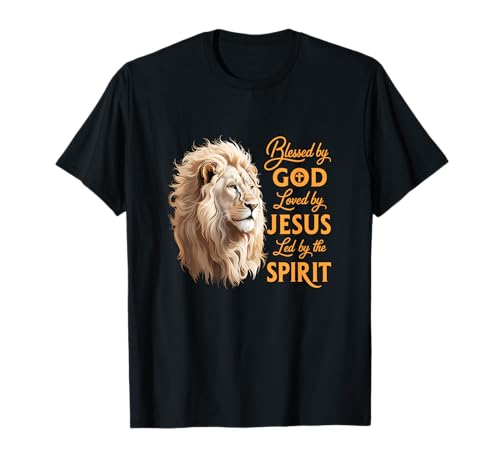 Gesegnet von Gott, geliebt von Jesus, Christlicher Löwe für Männer und Frauen T-Shirt Gesegnet von Gott, geliebt von Jesus, Christlicher Löwe für Männer und Frauen T-Shirt von Christian Blessed Faith