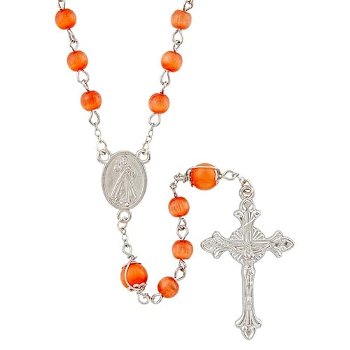 Christian Brands Catholic Rosenkränze mit Draht umwickelter Glasperlen-Rosenkranz, 50,8 cm lang, göttliche Barmherzigkeit Christian Brands Catholic Rosenkränze mit Draht umwickelter Glasperlen-Rosenkranz, 50,8 cm lang, göttliche Barmherzigkeit von Christian Brands Catholic