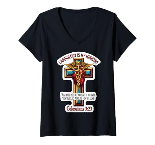 Damen Christlicher Kardiologe Doktor Kardiologie ist Mein Ministerialdirektor T-Shirt mit V-Ausschnitt Damen Christlicher Kardiologe Doktor Kardiologie ist Mein Ministerialdirektor T-Shirt mit V-Ausschnitt von Christian Cardiologist Doctor Products