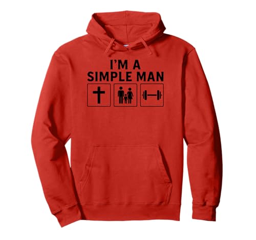 Im A Simple Man Faith Family Weightlifting Conservative Men Pullover Hoodie von Christian Conservative Family Gifts for Men