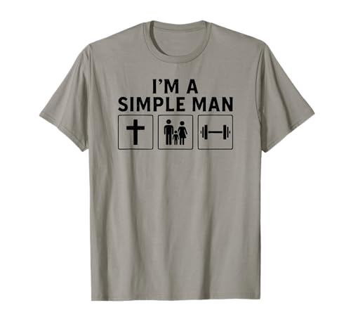 Im A Simple Man Faith Family Weightlifting Conservative Men T-Shirt von Christian Conservative Family Gifts for Men