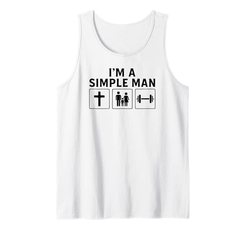 Im A Simple Man Faith Family Weightlifting Conservative Men Tank Top von Christian Conservative Family Gifts for Men