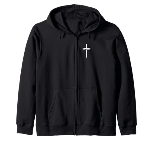 Believe Christians Kreuz Jesus Christus Frauen Herren Christian Kapuzenjacke von Christian Cross Jesus Mens Religious T Shirts