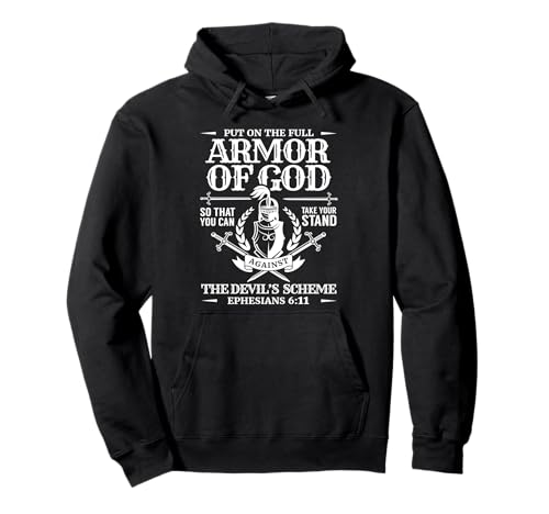 Rüstung Gottes, Ritter und Schild, Epheser 6:11 Pullover Hoodie Rüstung Gottes, Ritter und Schild, Epheser 6:11 Pullover Hoodie von Christliche Rüstung Gottes Bekleidung