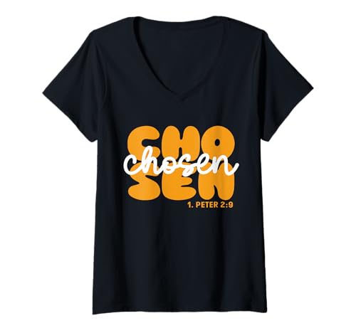 Damen 1. Peter 2:9 ausgewähltes christliches Design Jesus Christus Bibleverse T-Shirt mit V-Ausschnitt Damen 1. Peter 2:9 ausgewähltes christliches Design Jesus Christus Bibleverse T-Shirt mit V-Ausschnitt von Christian Designs by Sany O.