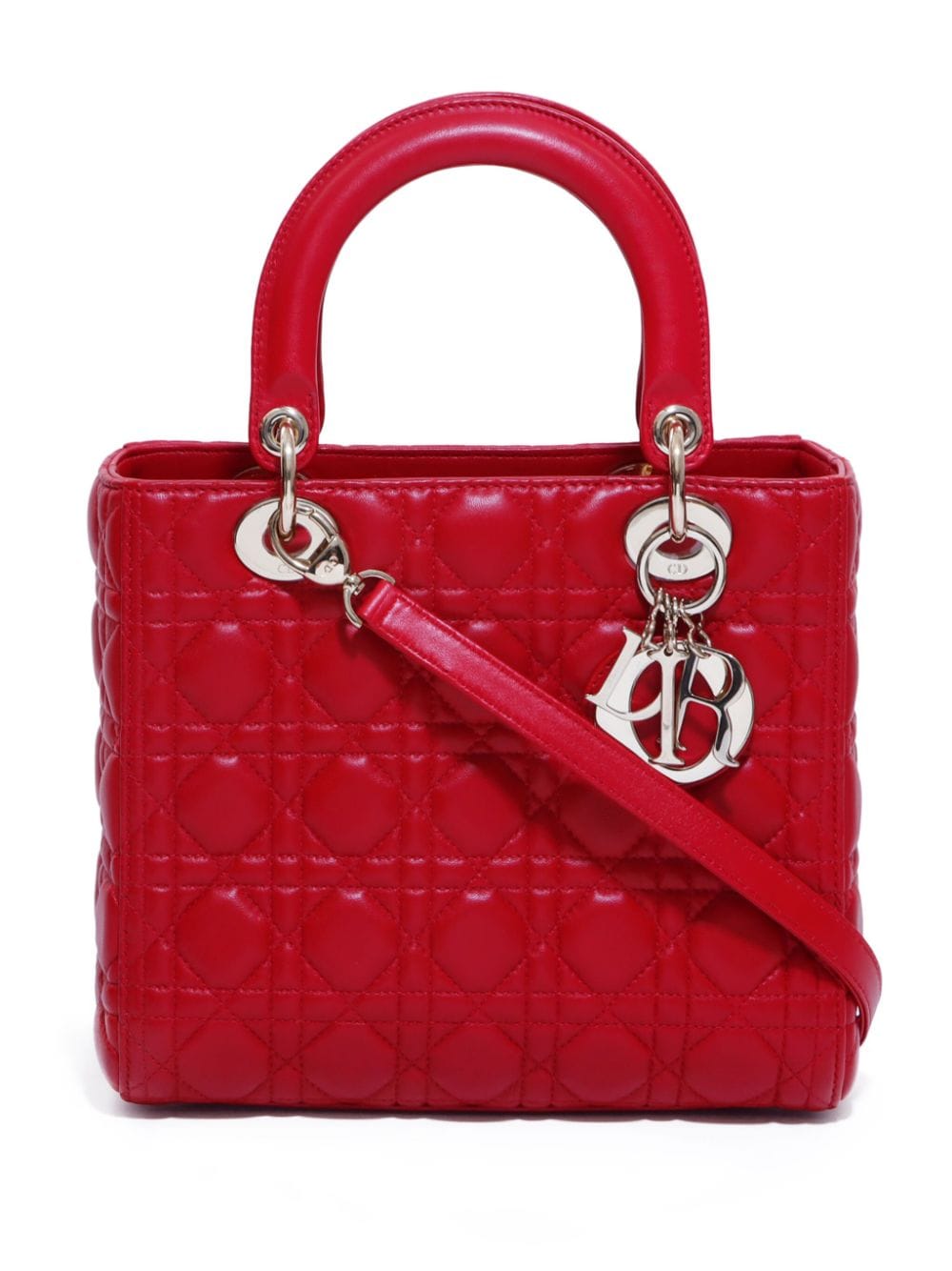 Christian Dior Pre-Owned Pre-owned mittelgroße Cannage Lady Dior Handtasche - Rot von Christian Dior Pre-Owned