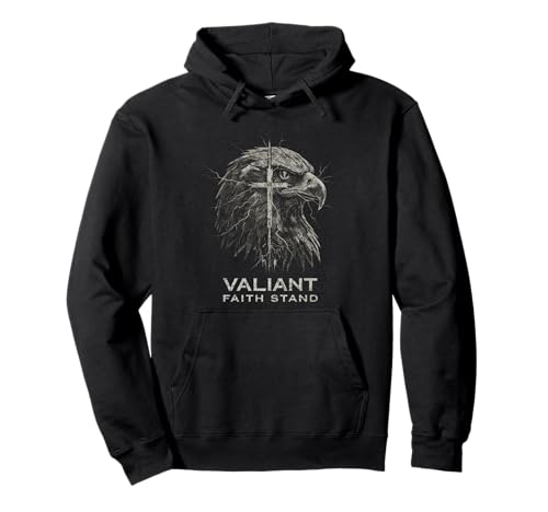 Valiant Faith Ständer Adler Kreuz Christliches Design Herren Damen Pullover Hoodie von Christian Eagle Cross Faith Apparel
