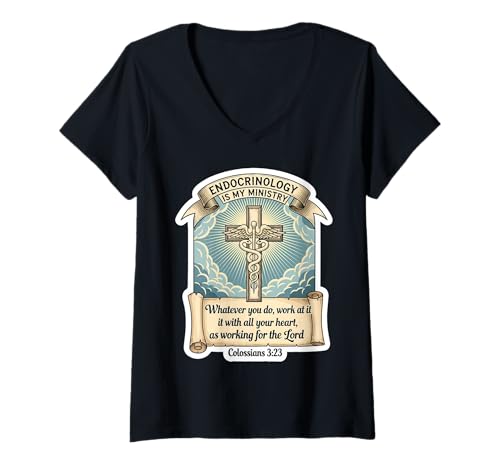 Damen Christlicher Endokrinologe Endokrinologie ist Mein Dienst Jesus T-Shirt mit V-Ausschnitt Damen Christlicher Endokrinologe Endokrinologie ist Mein Dienst Jesus T-Shirt mit V-Ausschnitt von Christian Endocrinologist Products