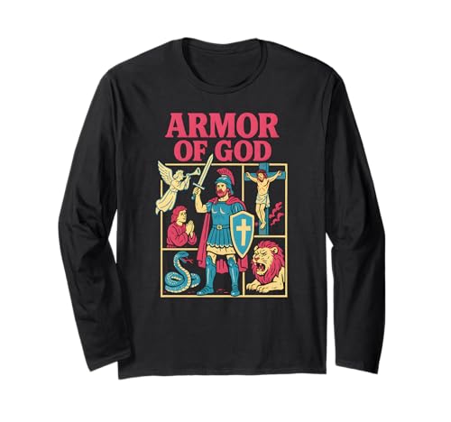 Christian Warrior Armor of God Coole Herren Christian Faith Langarmshirt von Christian Faith Apparel Religious Clothing