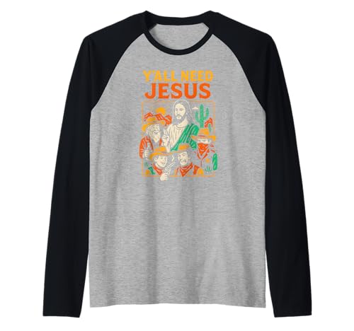 Christliche Parodie Yall Need Jesus Fun Damen Christian Faith Raglan Christliche Parodie Yall Need Jesus Fun Damen Christian Faith Raglan von Christian Faith Apparel Religious Clothing