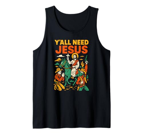 Christliche Parodie Yall Need Jesus Fun Damen Christian Faith Tank Top Christliche Parodie Yall Need Jesus Fun Damen Christian Faith Tank Top von Christian Faith Apparel Religious Clothing